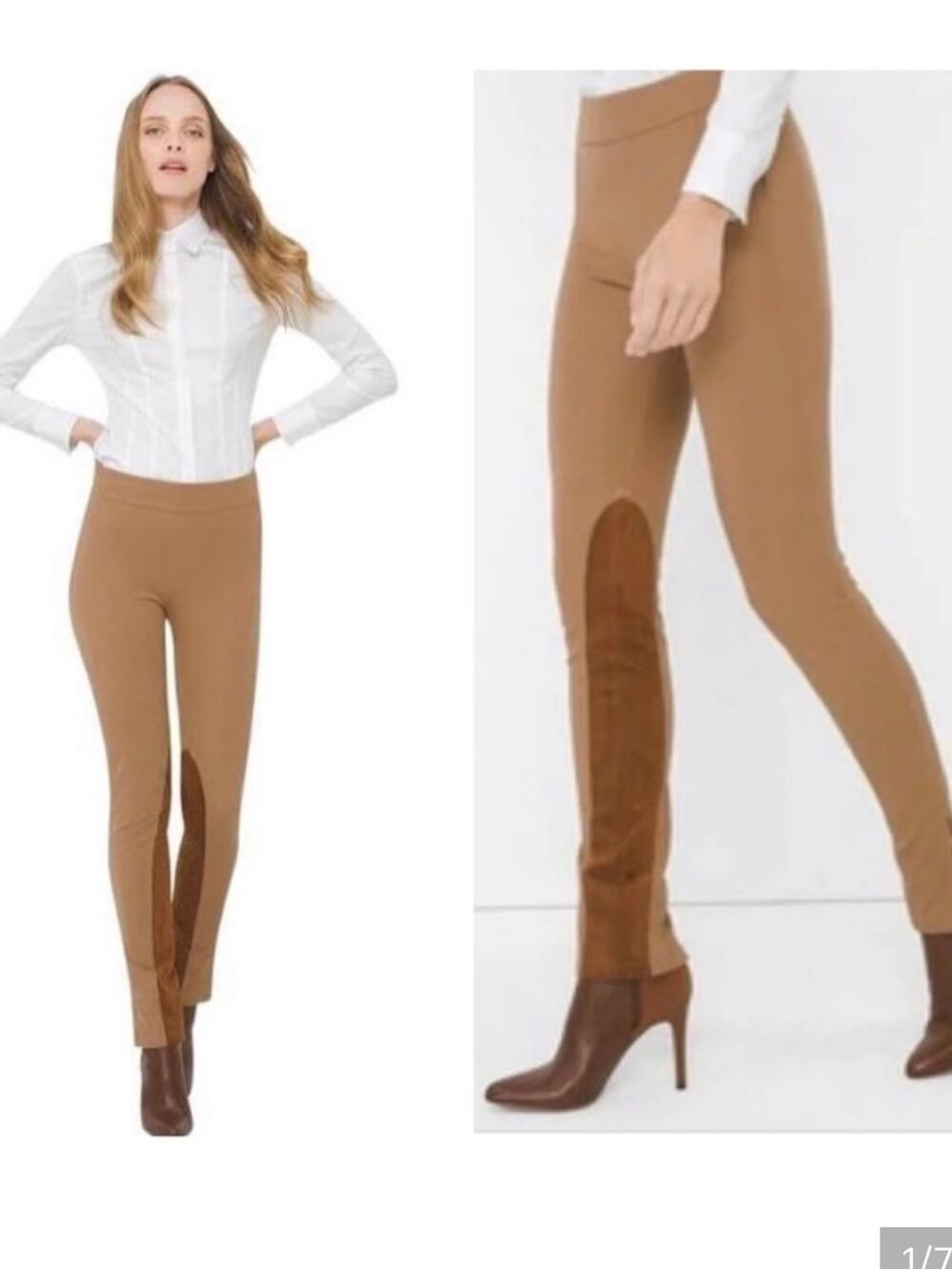 White House Black Market The Legging Women’s Camel Two-Tone Stirrup Ponte Pants